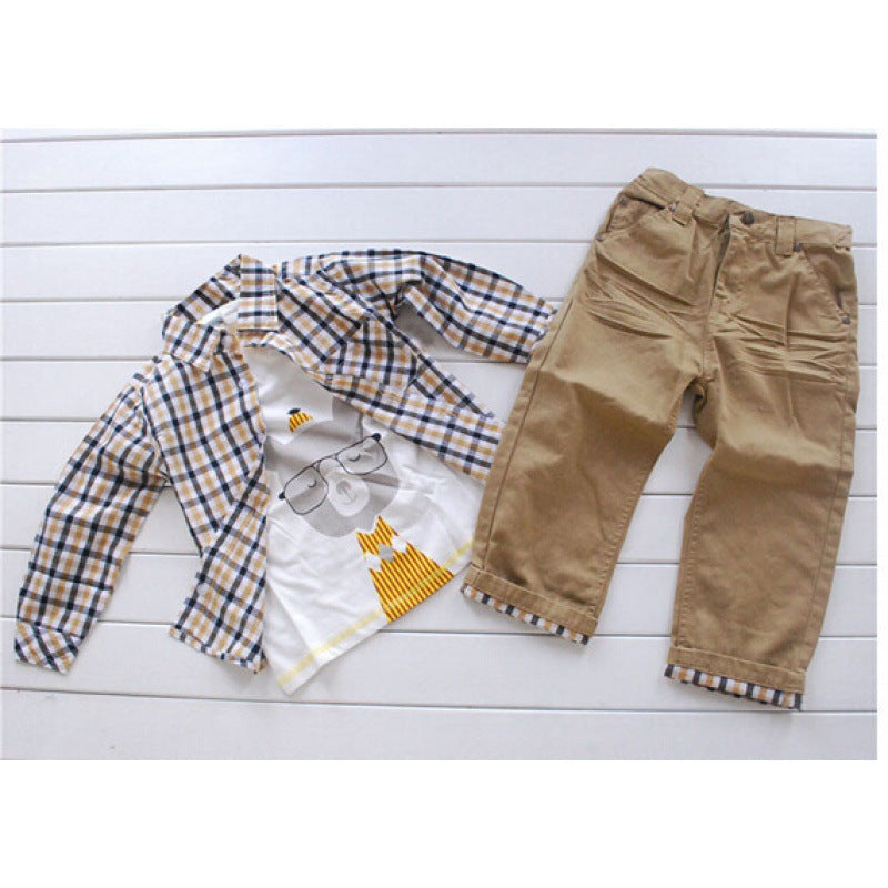 Checkered Jacket Three Piece Set