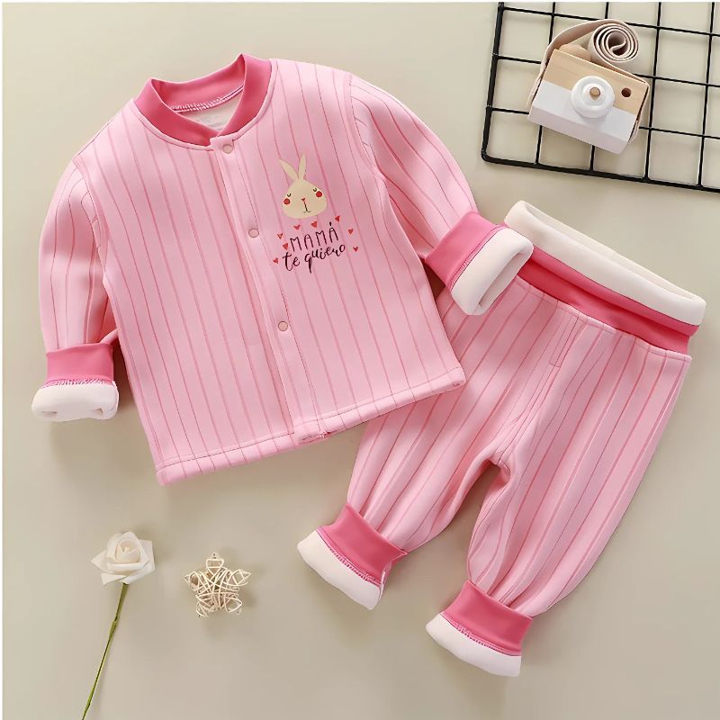 Pink Bunny Baby Girls Fleece Co-ord Set
