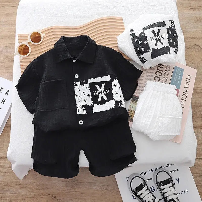 Boys Solid Black Co-ord Set