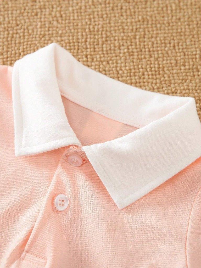 Soft Gentle Baby Boys Polo Romper