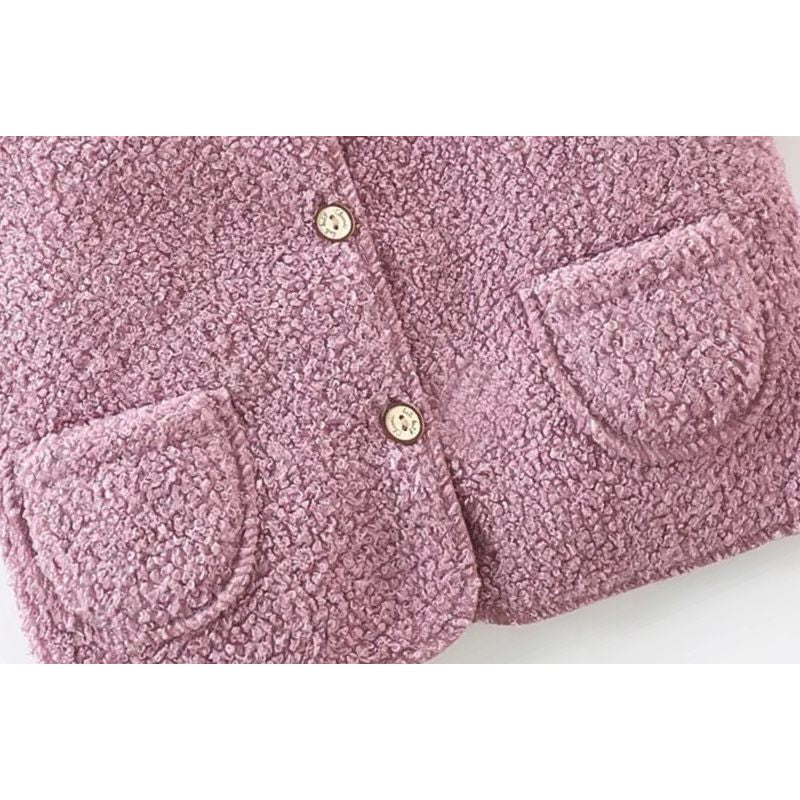 Lovely Pink Bear Girls Sleeveless Top