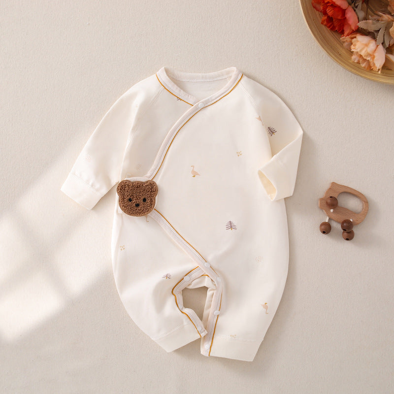 Newborn Side Closure Bear Romper