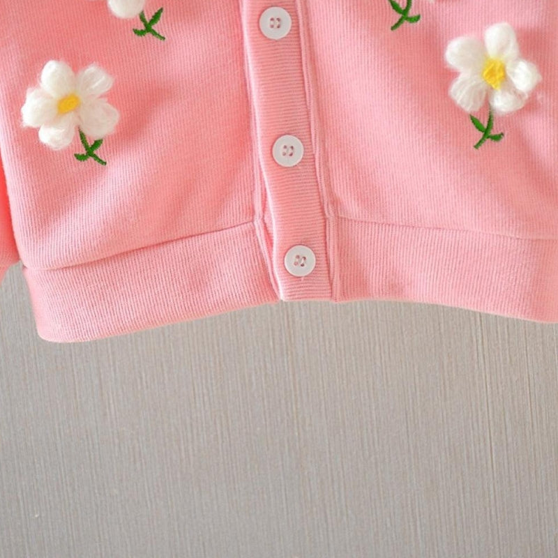 3D Flower Pink Blossom Girls Top