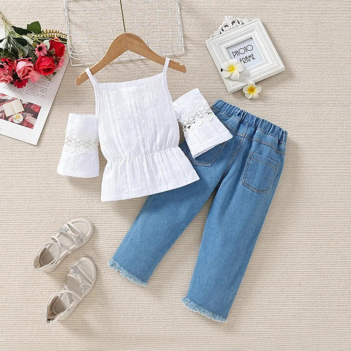 Girls Stylish Top and Jeans Set