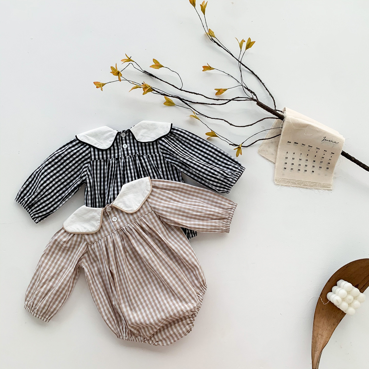 Vintage Plaid  Baby Romper