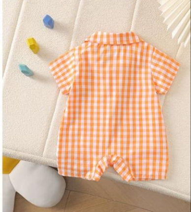 Tie & Checks Baby Boys Romper