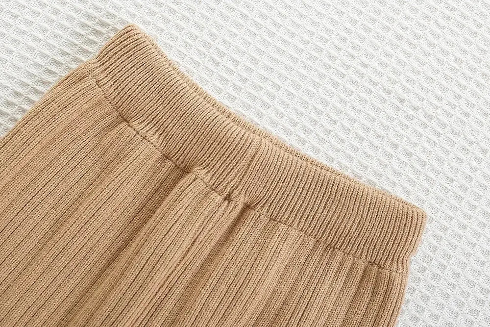 Girls Knitted Winter Co-ord Set with Faux Fur Detailing