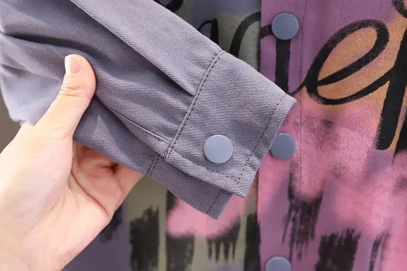 Boys Printed Colorblock Jacket, Tee and Jeans 3 Pcs Set