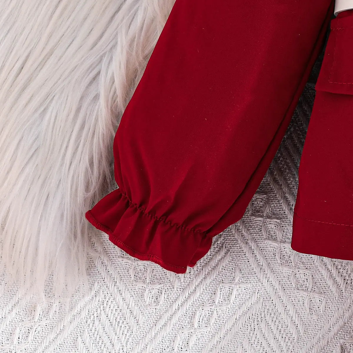 Girls Red Elegant Co-ord Set