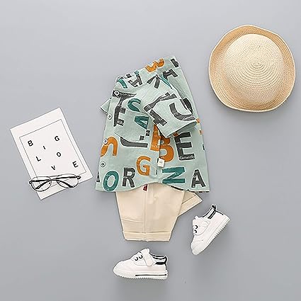 Green Printed Shirt and Shorts