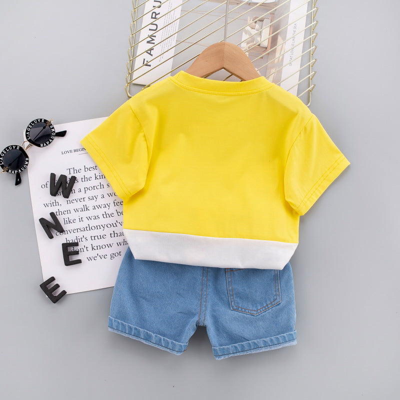 Never Tired Tshirt and Denim Bottom Set