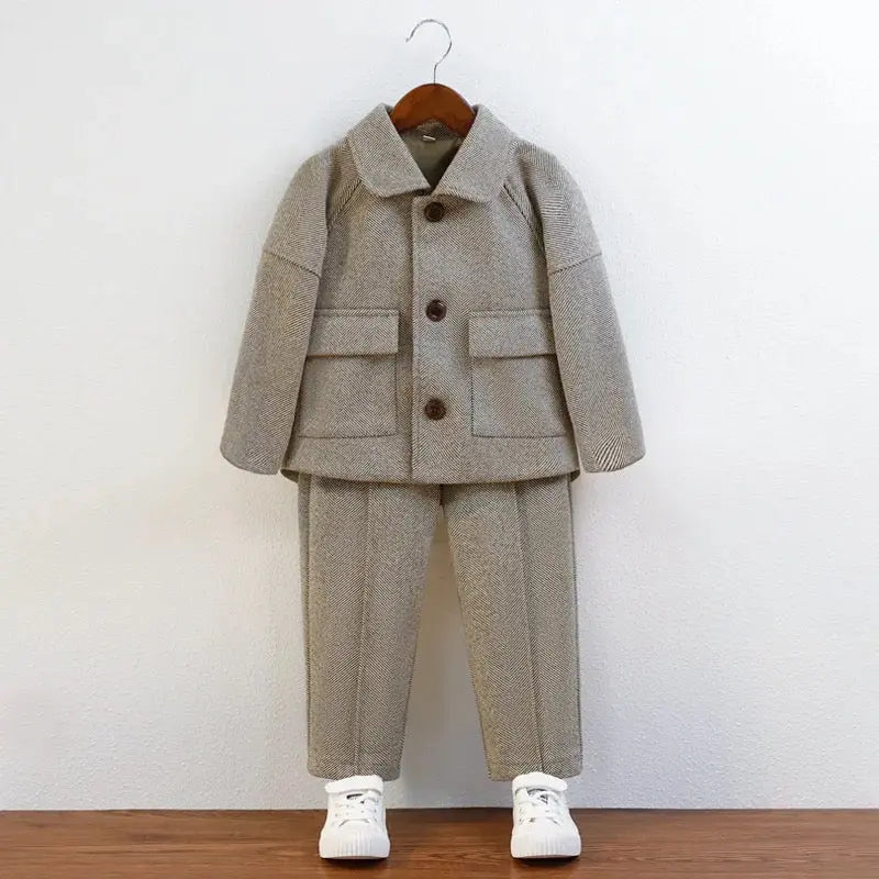 Boys Wool-Blend Elegant Co-ord Set