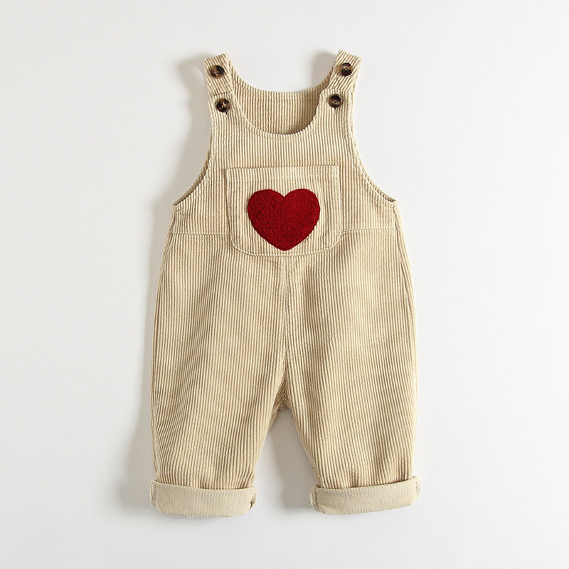Corduroy Love Girls Embroidered Jumpsuit