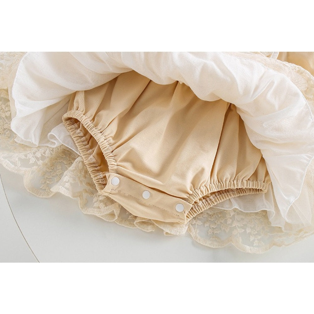 Amber Lace Baby Girls Romper Dress with Hairband