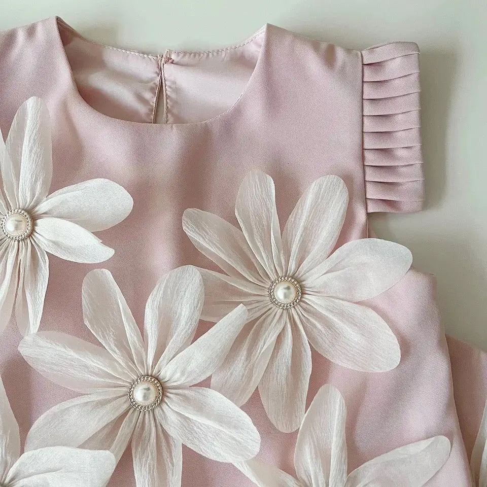 Girls Embellished Top And Skirt Set