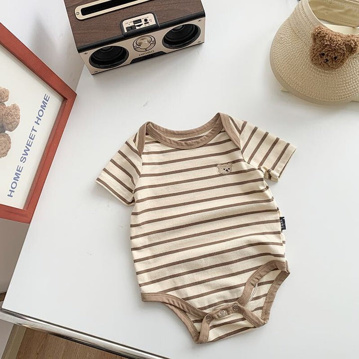 Bear Baby Boys and Girls Striped Romper
