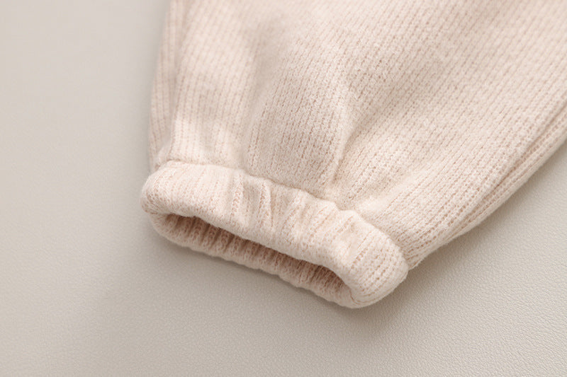 Beige Hooded Boys Sweatsuit Set