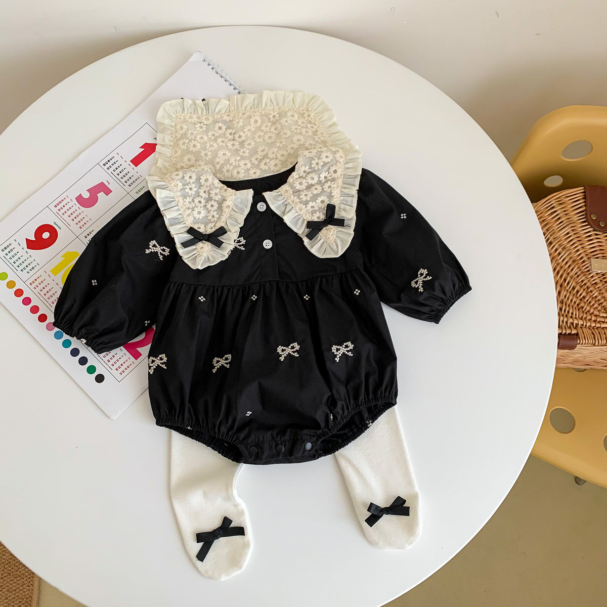 Black Matching Baby Girls Romper and Dress
