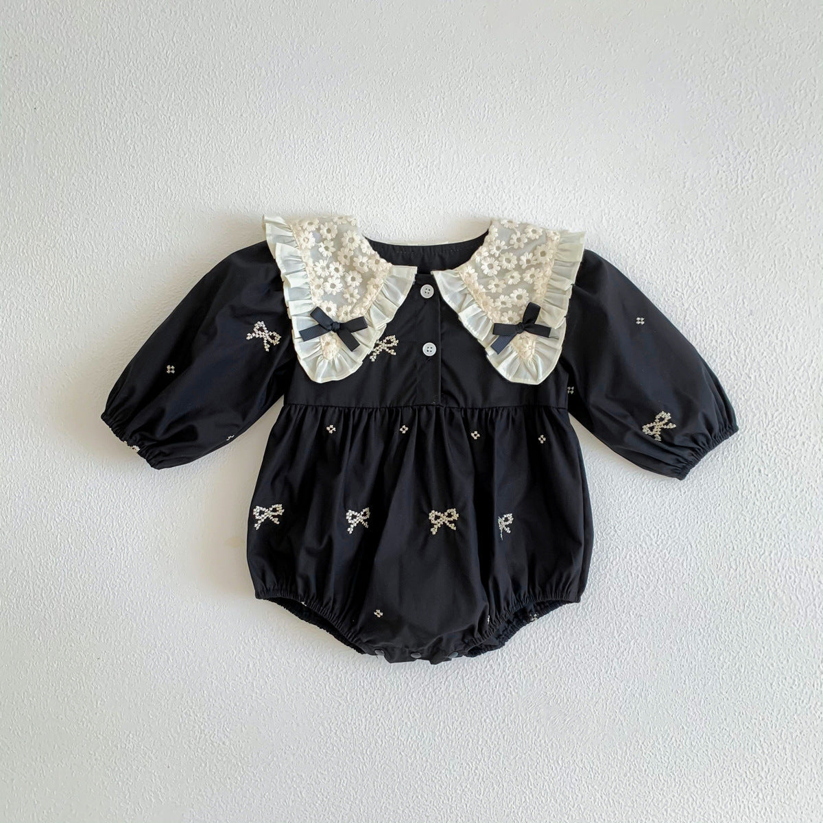 Black Matching Baby Girls Romper and Dress