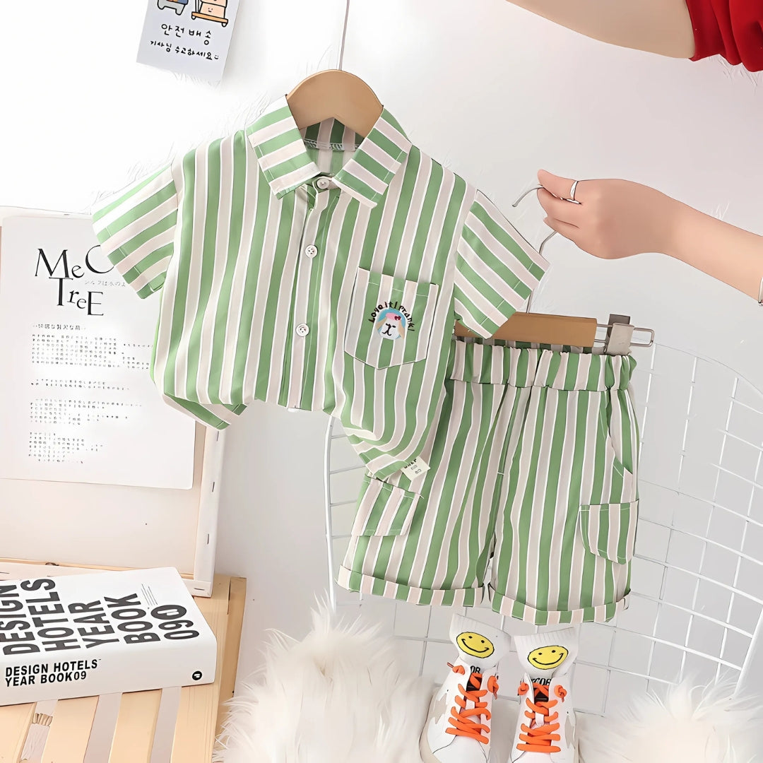 Boys Vertical Striped Co-ord Set