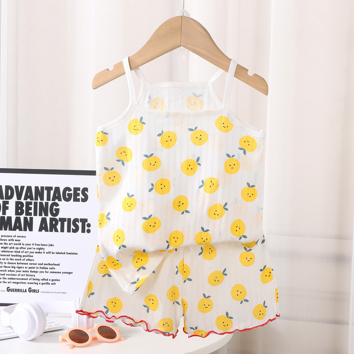 Bright Fruit Sleeveless Top and Shorts Girls Set