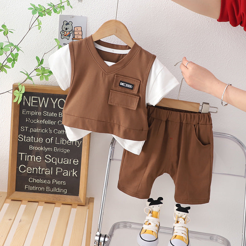Brown Vest Style Boys Set