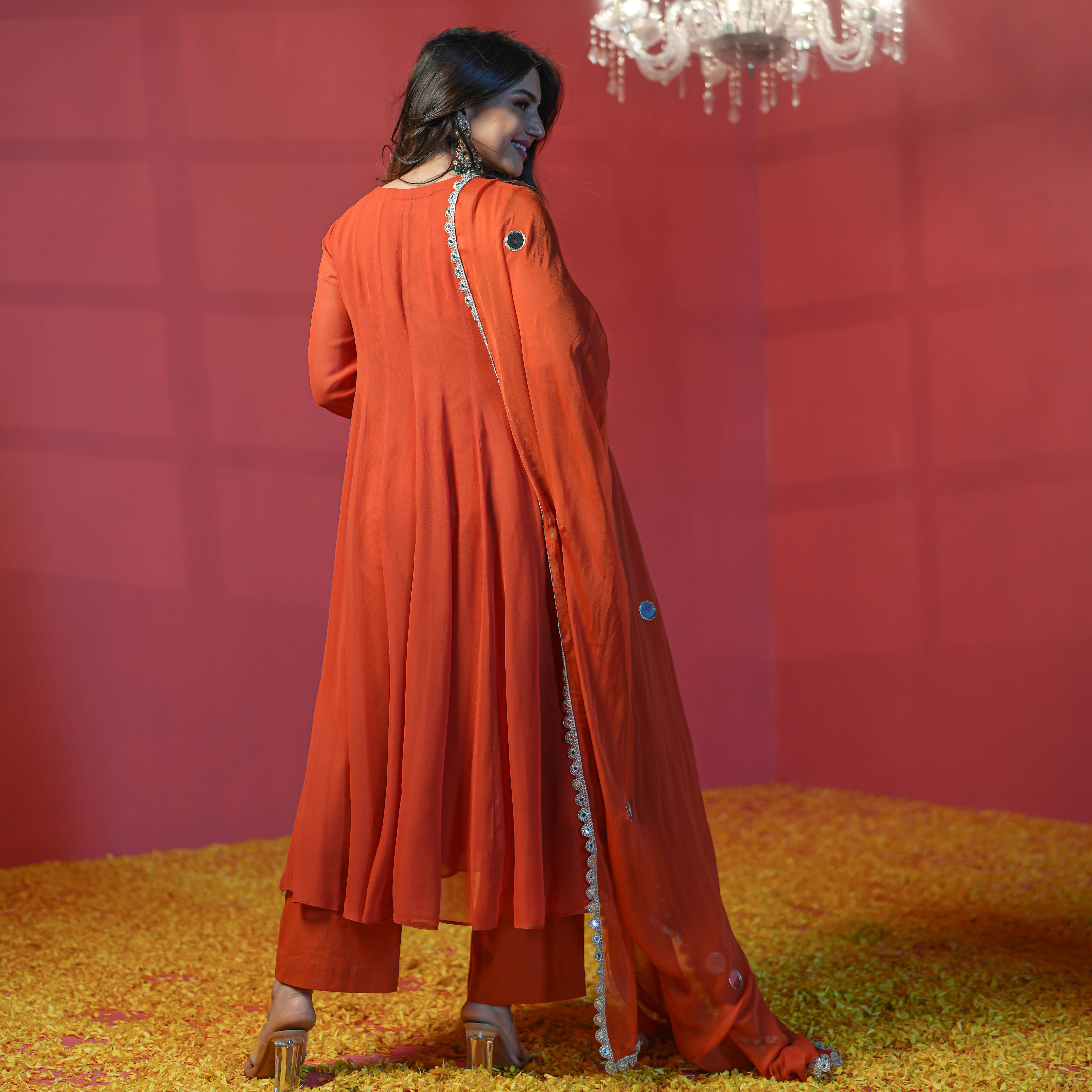 Bunaai Terracotta Orange Suit Set