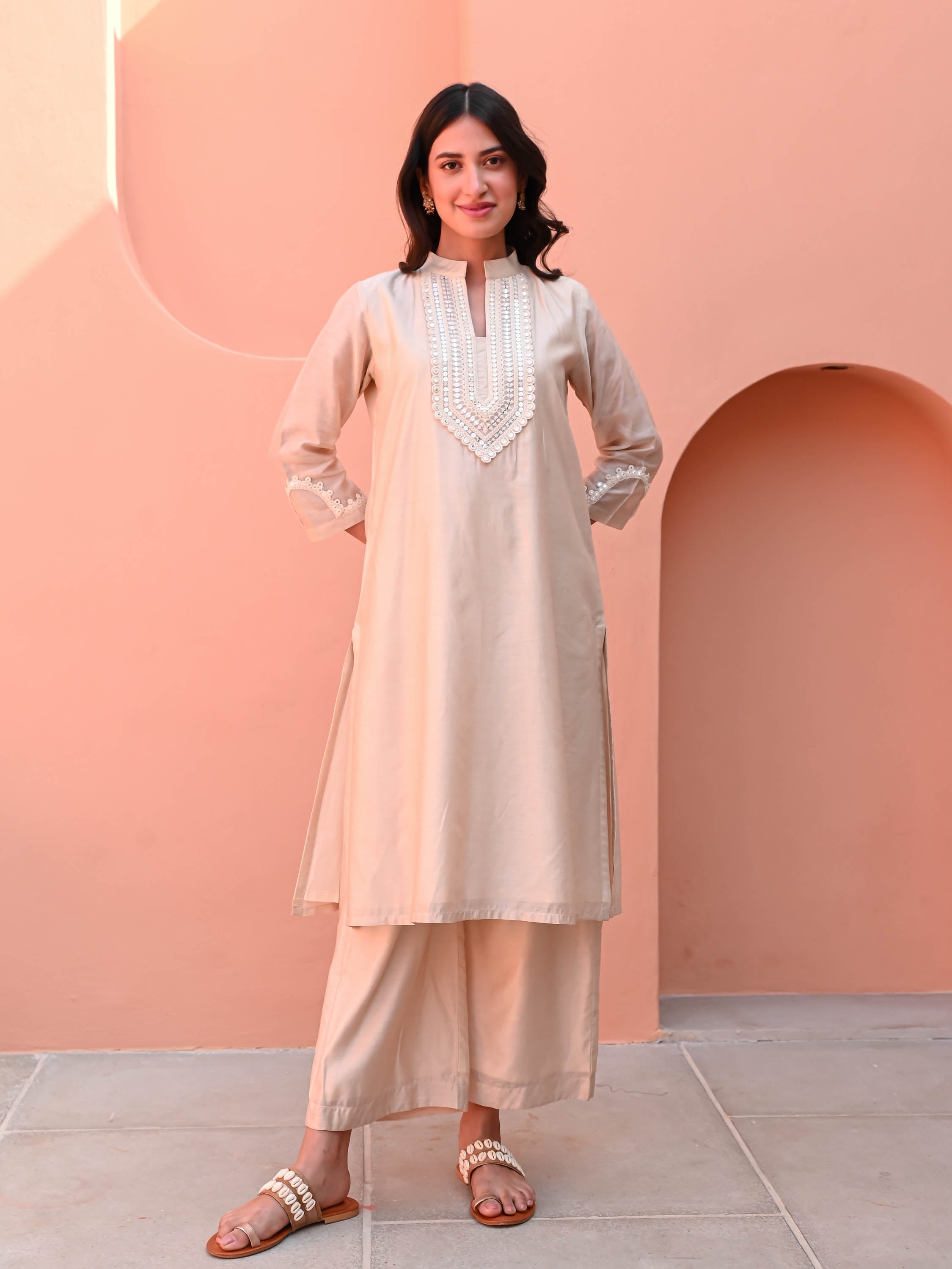 Vanilla Silk Kurta Set