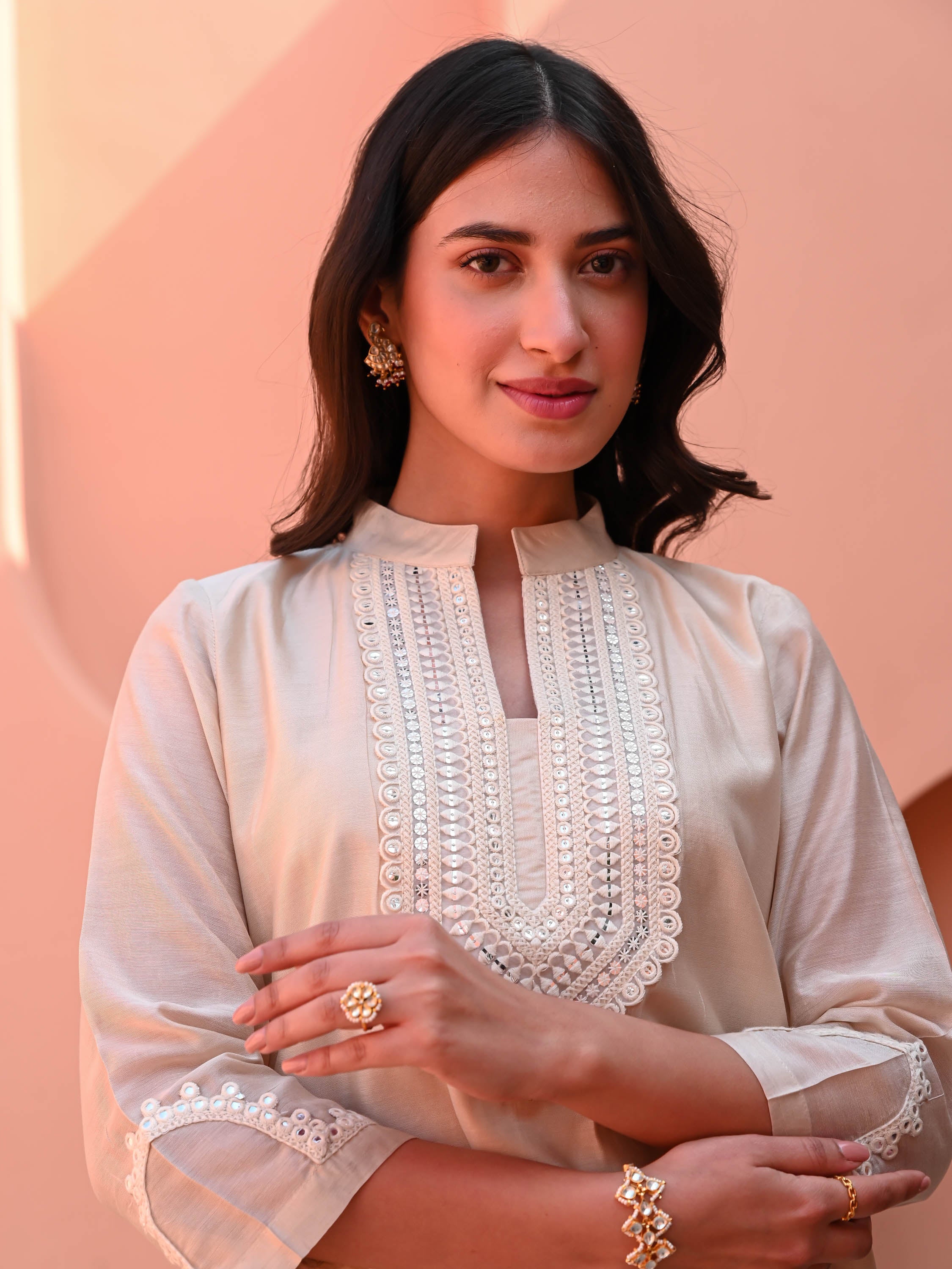 Vanilla Silk Kurta Set