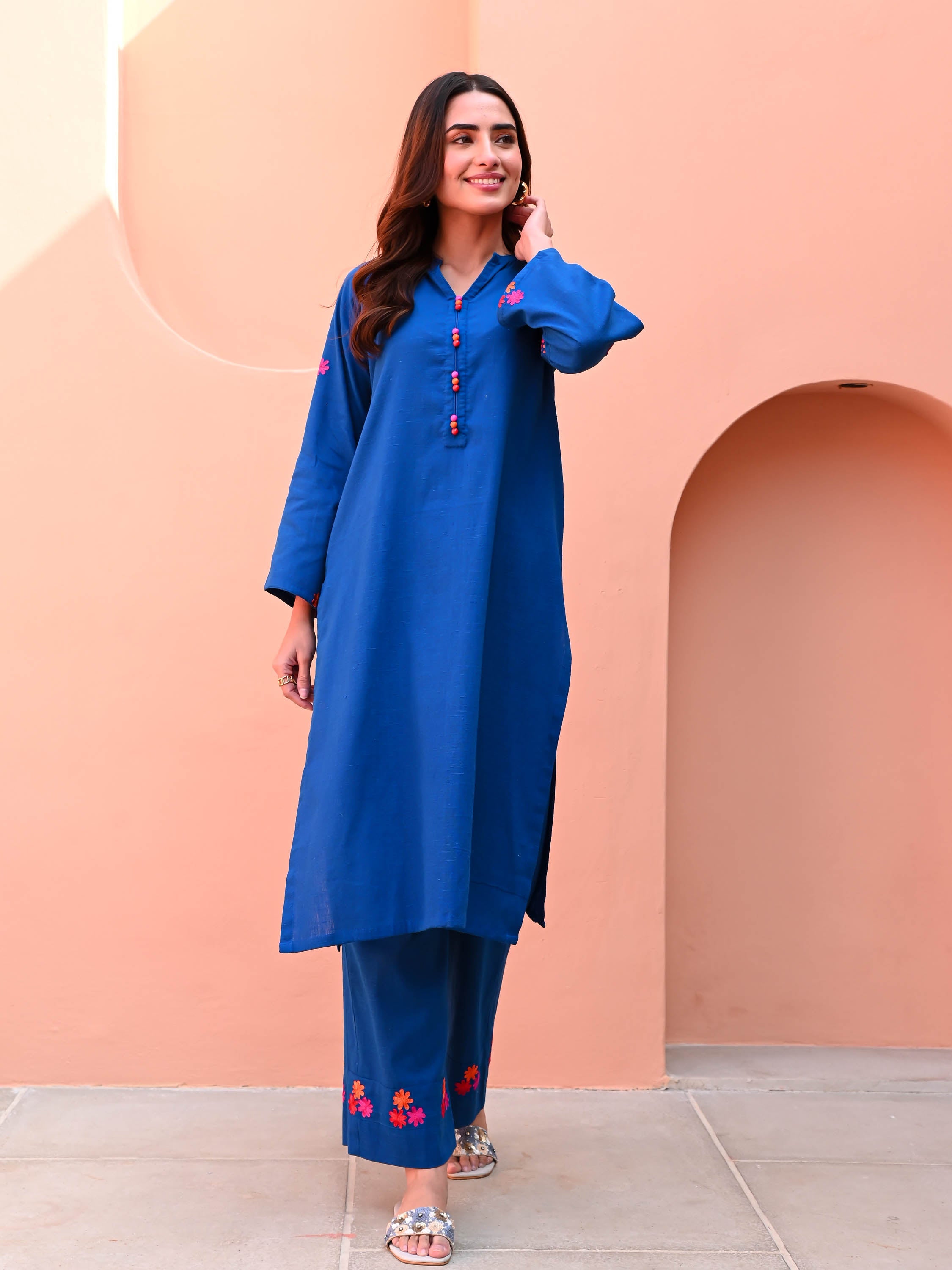 Lapis Blue Cotton Kurta Set