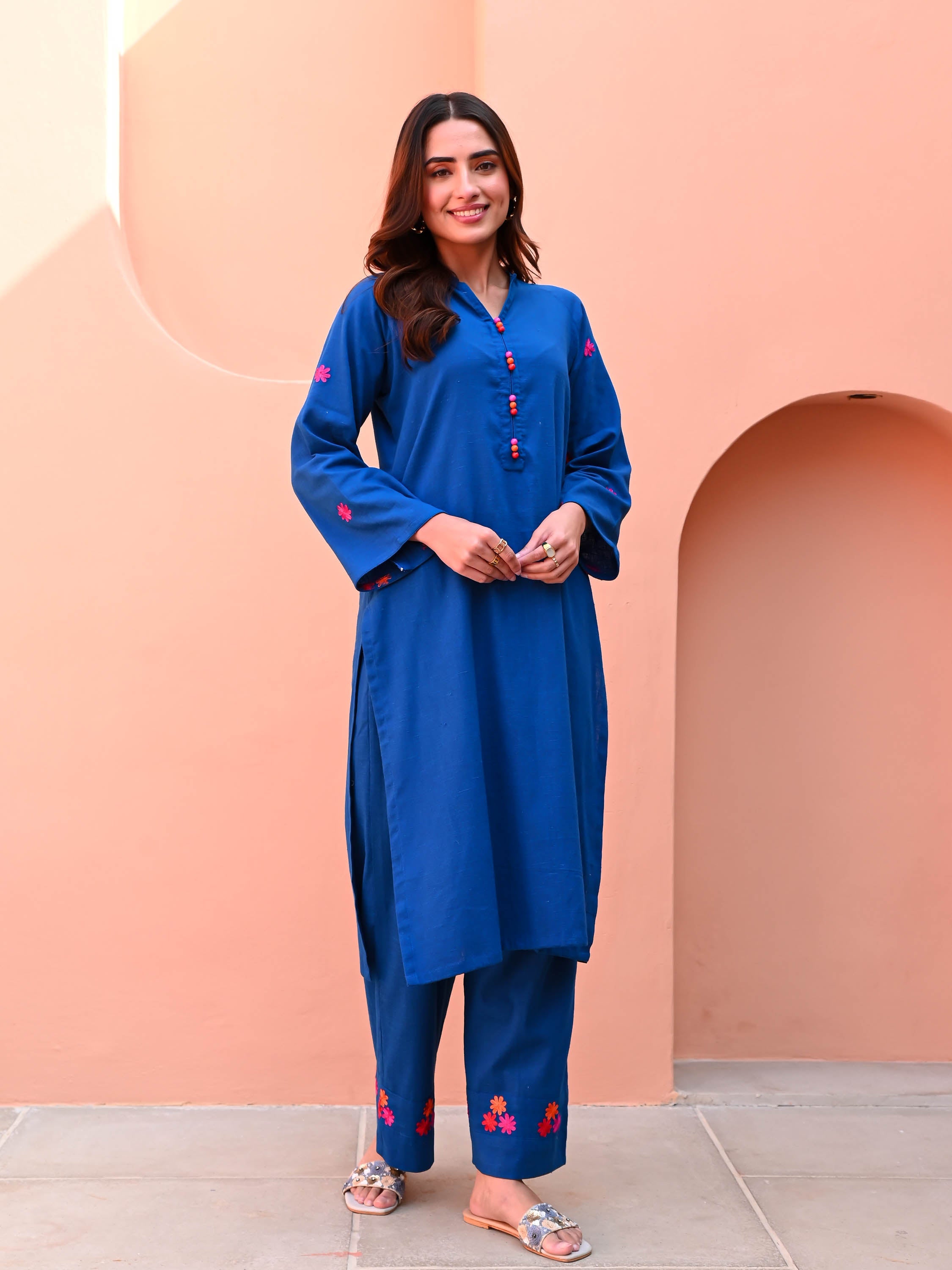 Lapis Blue Cotton Kurta Set