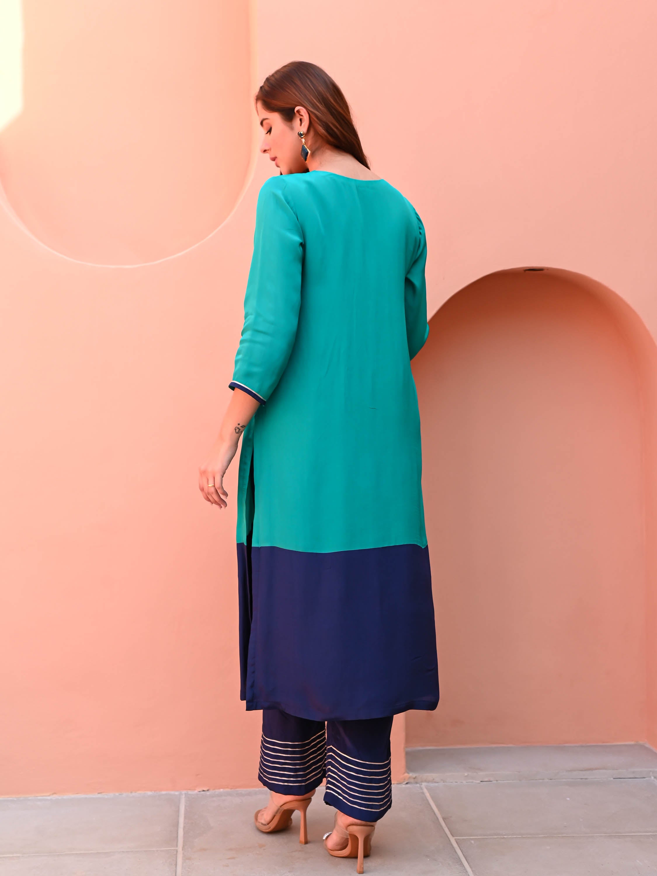 Sky Bright Silk Kurta Set