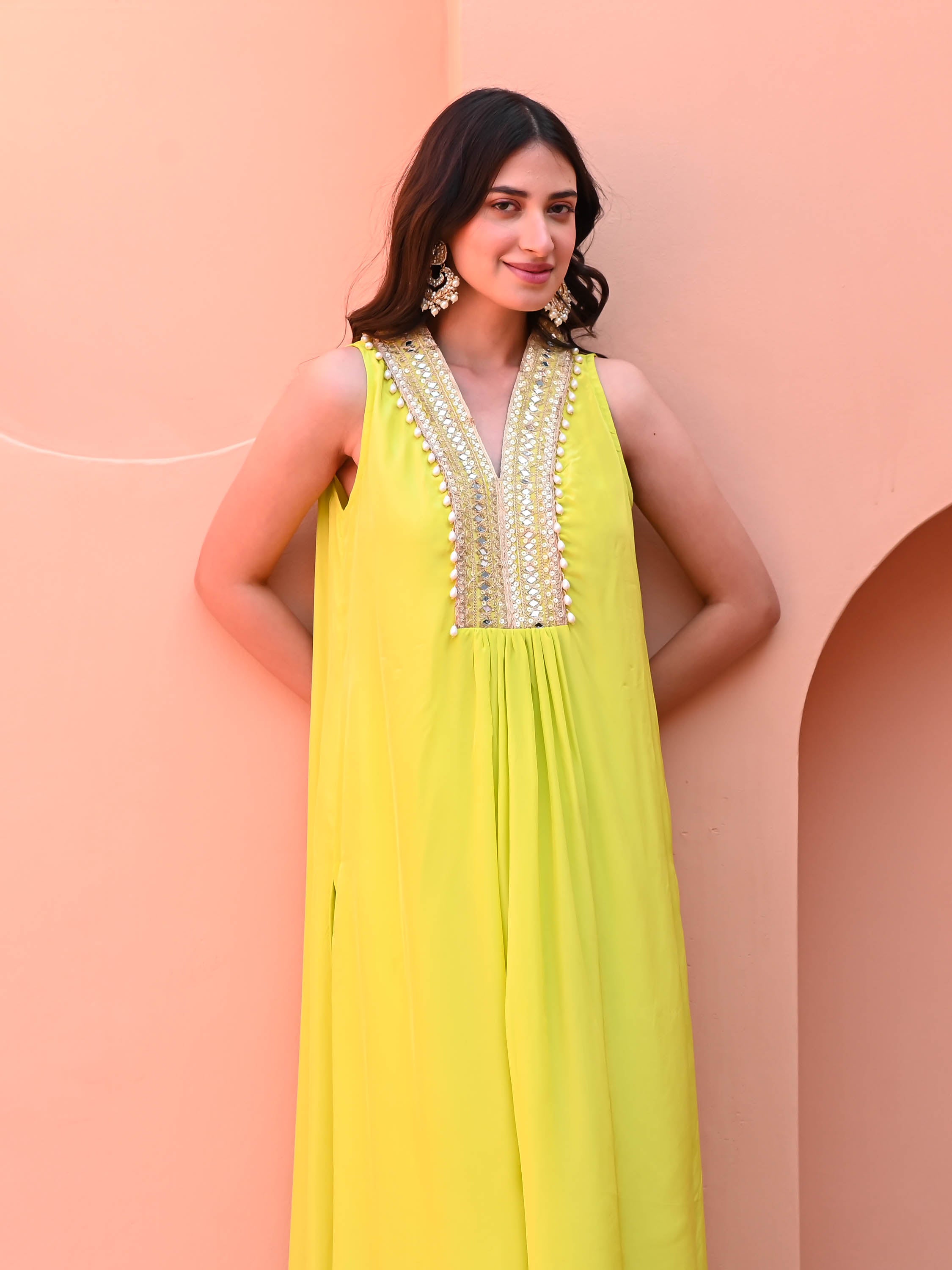 Lime Green Matching Kurta Set