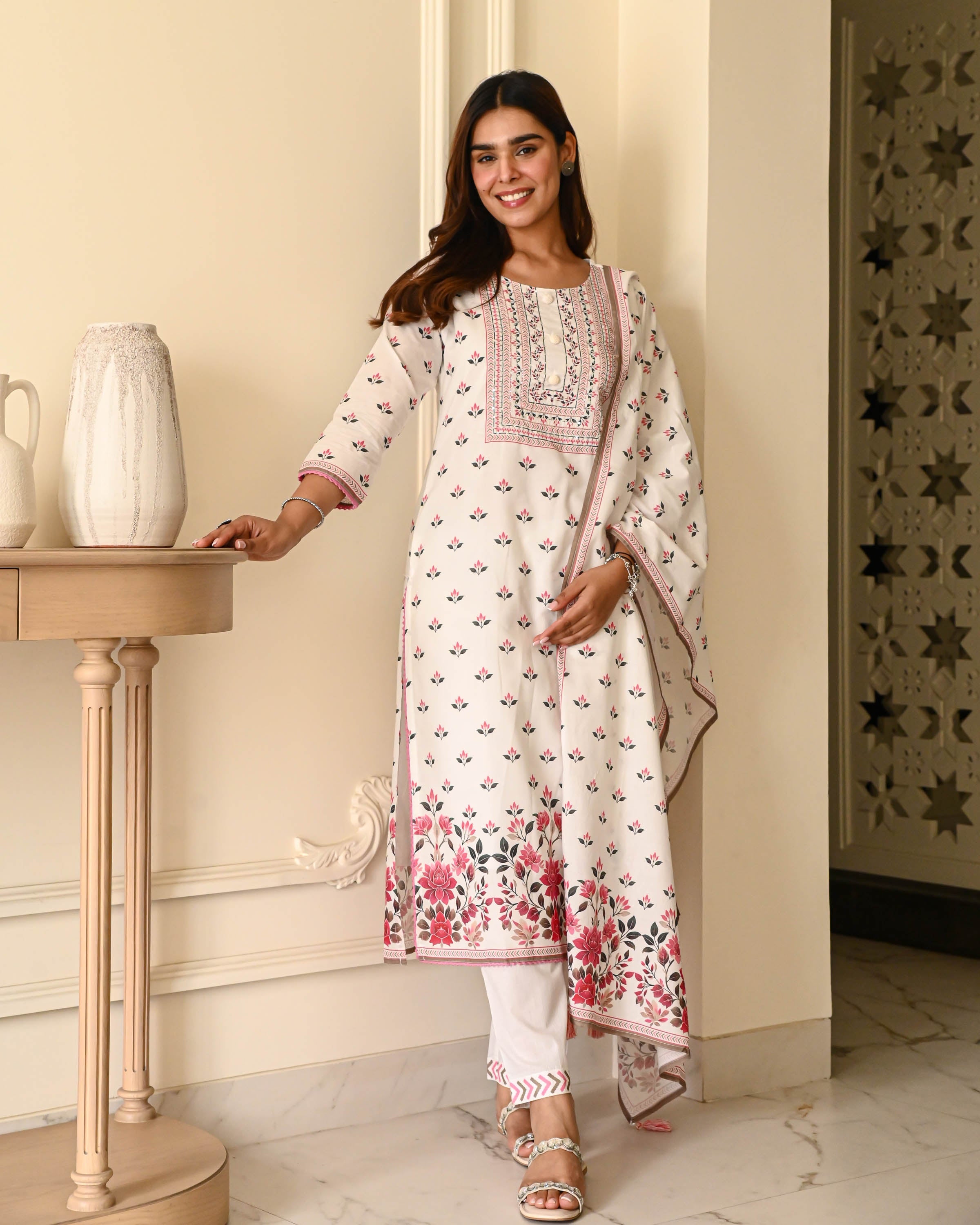 Bunaai Roshni Cotton Suit Set