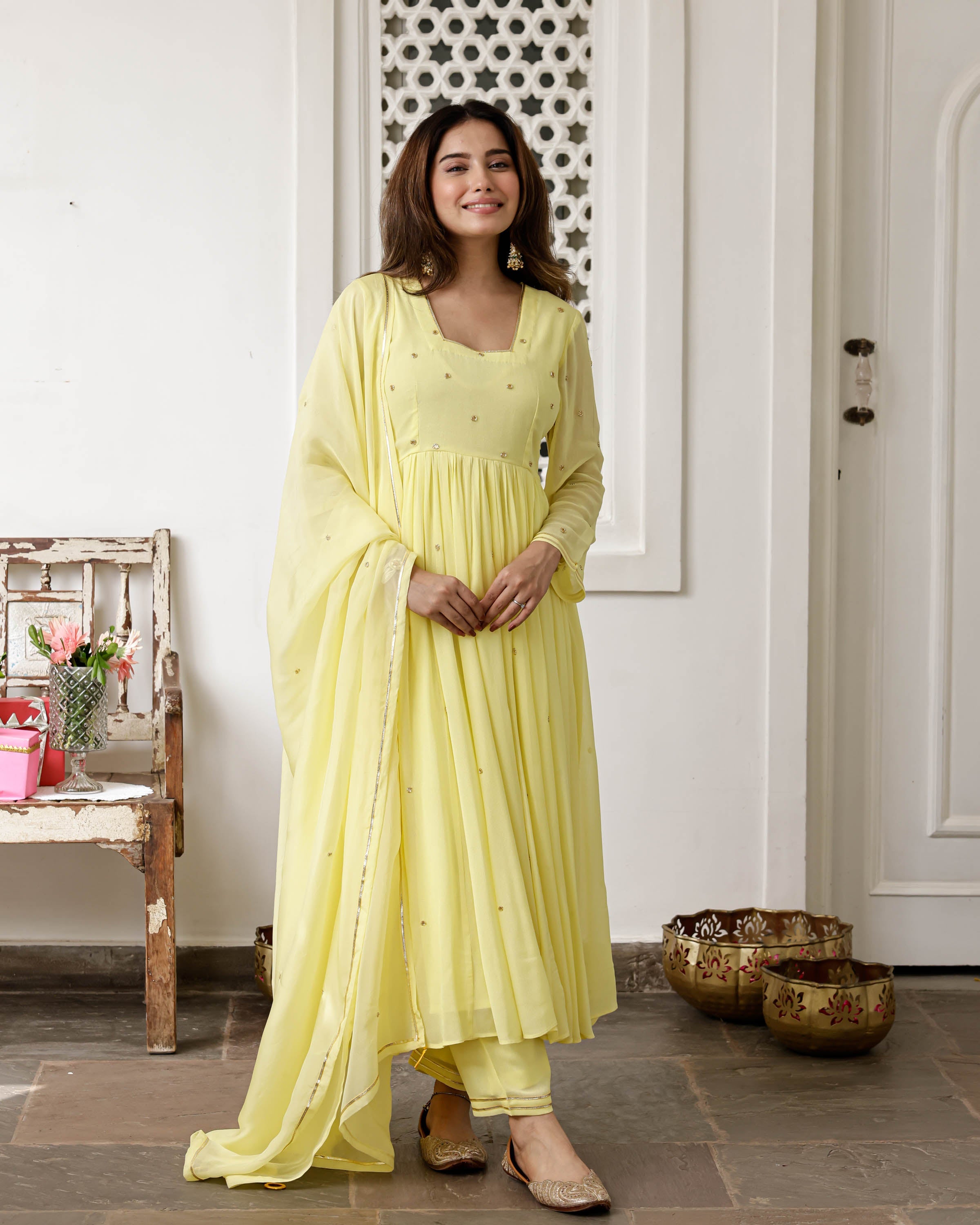 Hansini Yellow Suit Set
