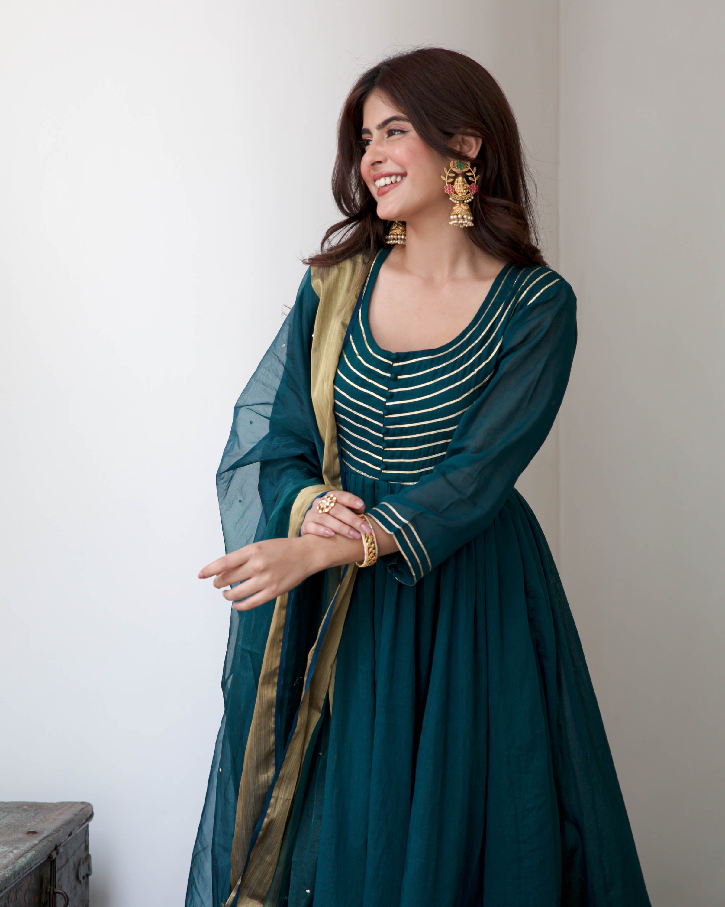 Teal Green  Cotton Suit Set