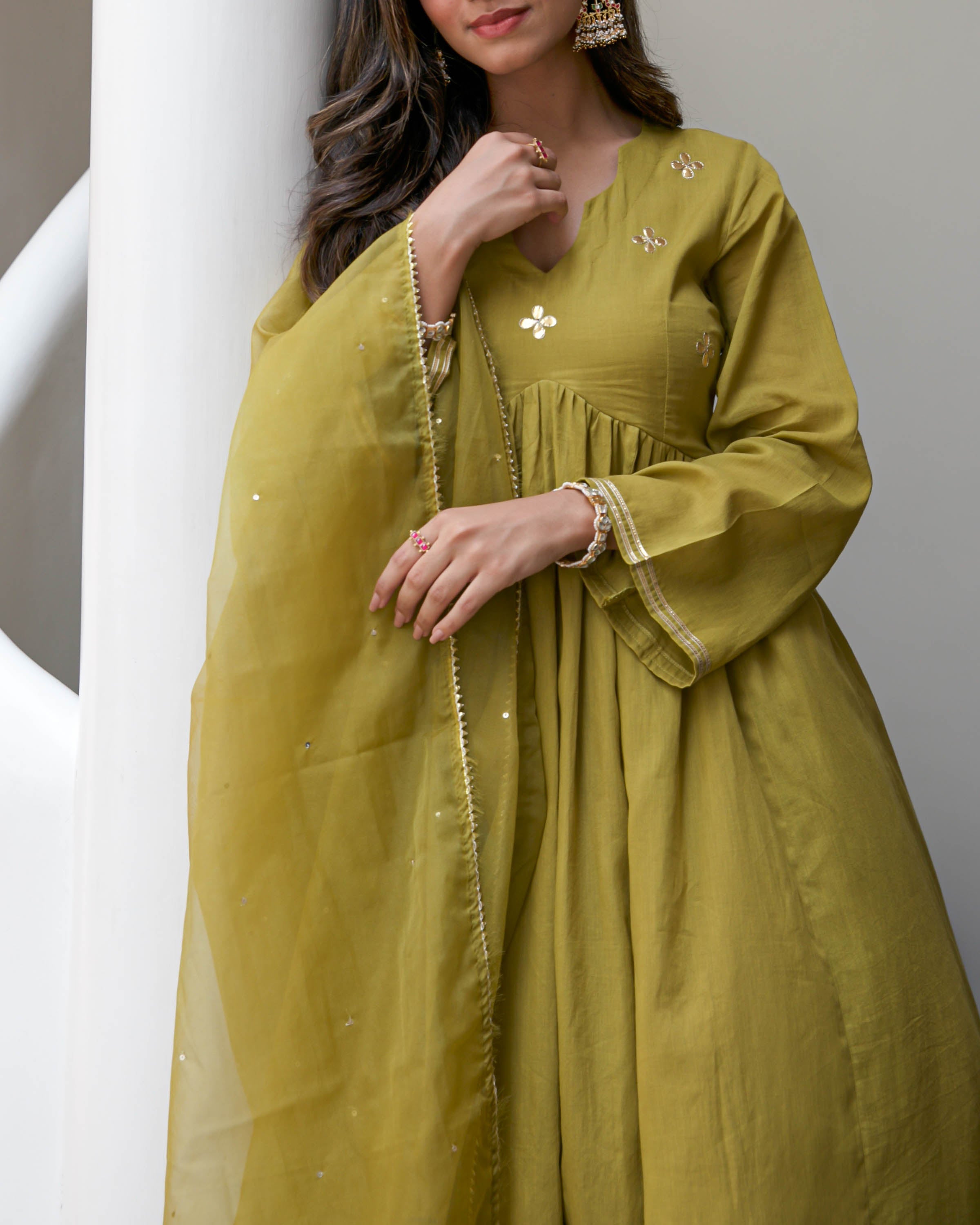 Olive Cotton Suit Set