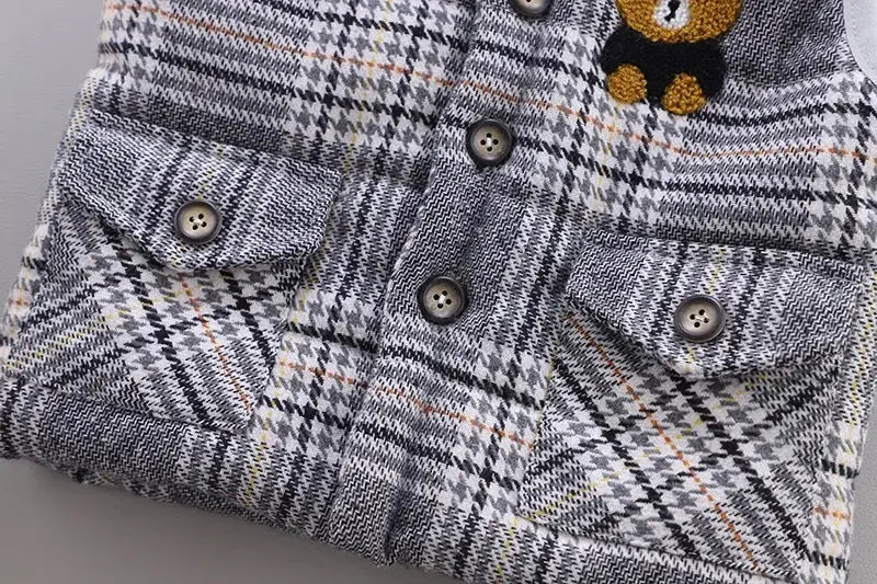 Boys Plaid 3 Pcs Winter Set