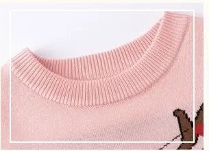 Charming Girls Cozy Reindeer Sweater