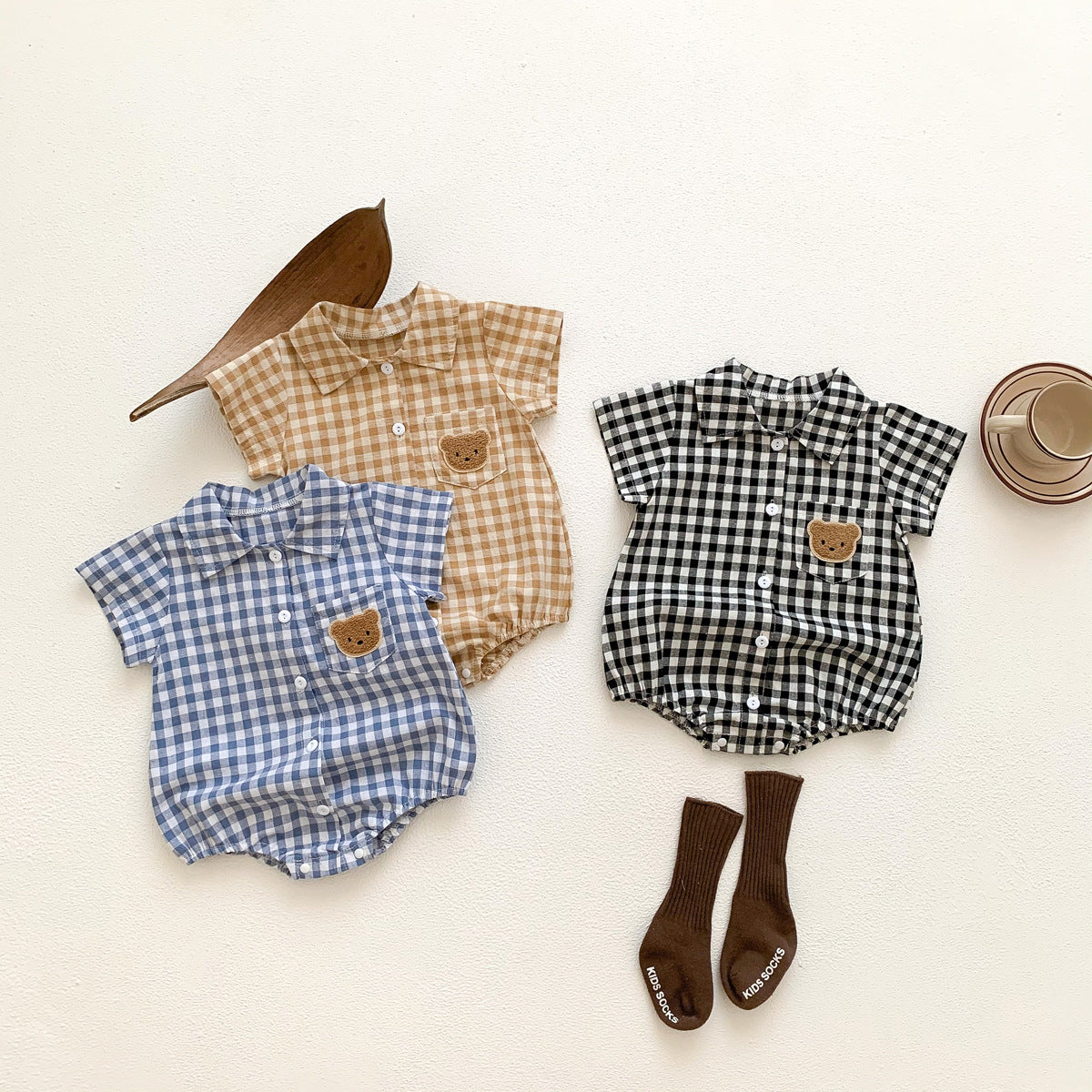Colour Checkered Baby Boys Romper