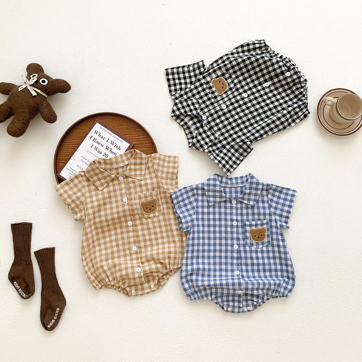 Colour Checkered Baby Boys Romper