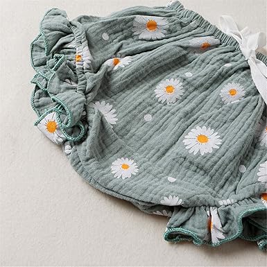 Cute Muslin Flower Top and Shorts Girls Set