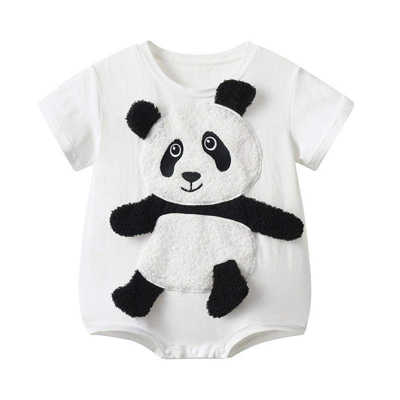 Cute Panda Hugged Boys Girls Romper