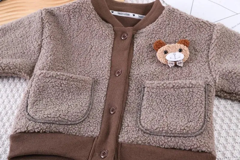 Boys Winter Brown Set With Muffler 3 Pcs Set