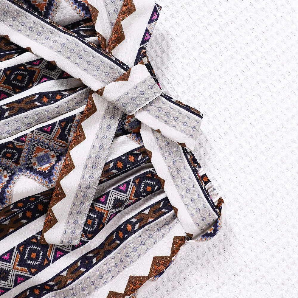 Girls Blue Strap Layered Top And Printed Pants