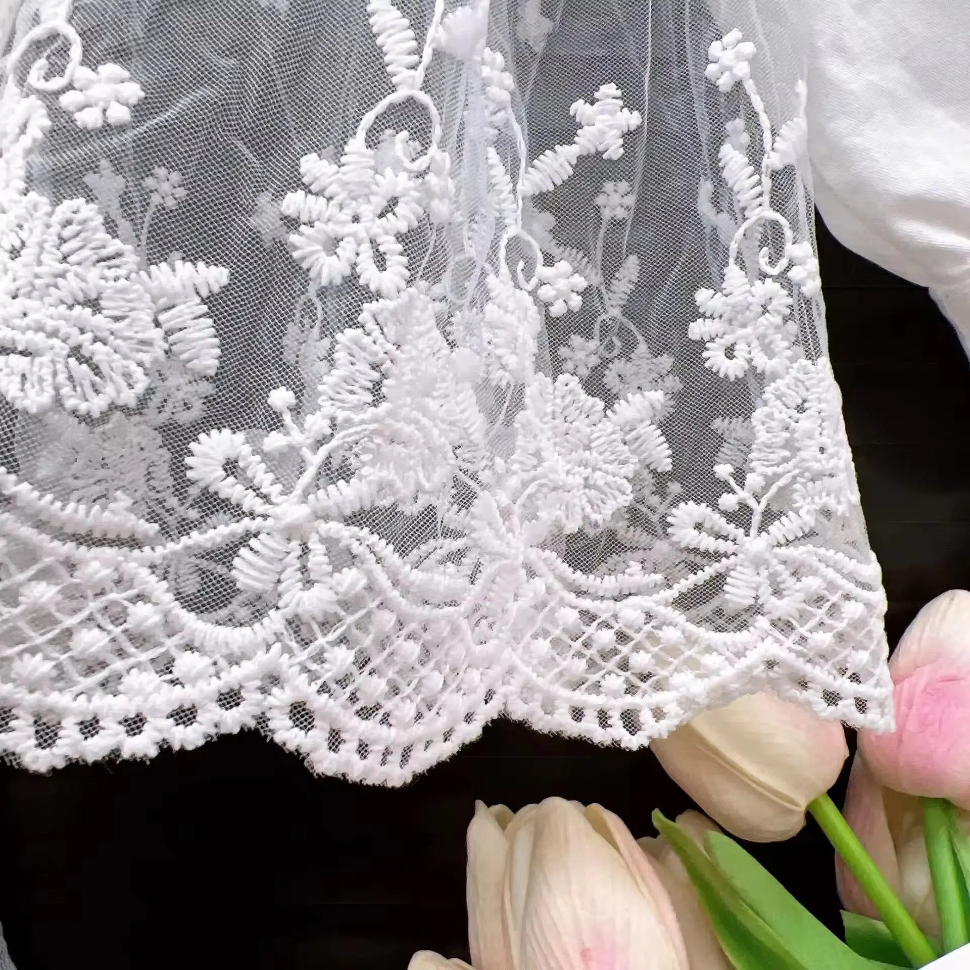 Girls Lace Panel Shirt With Denim Jeans