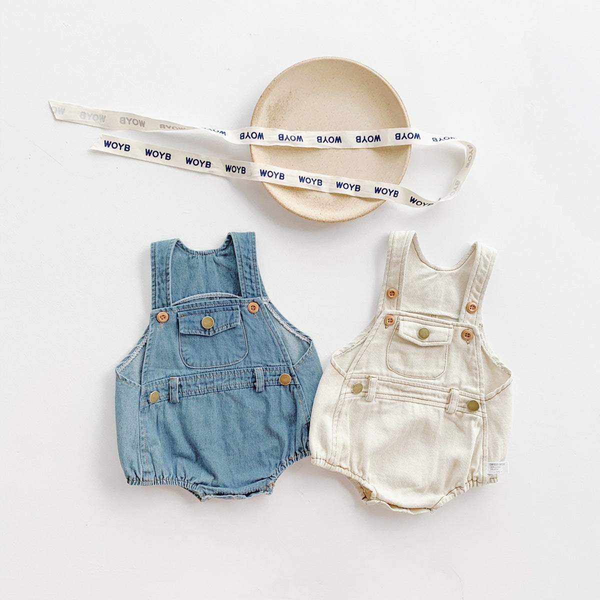 Denim Baby Boys and Girls Romper with Cap