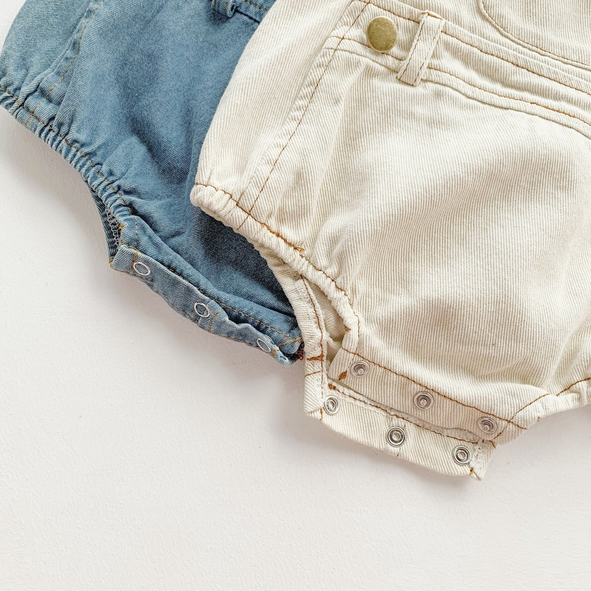 Denim Baby Boys and Girls Romper with Cap