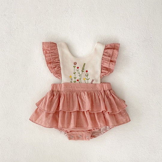 Elina Soft Ruffle Baby Girls Romper Dress