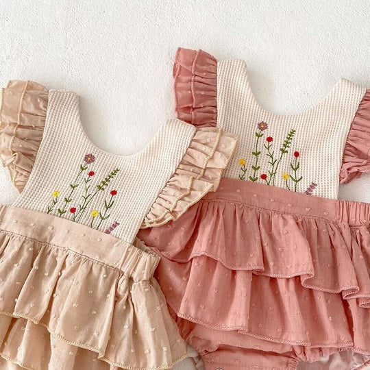 Elina Soft Ruffle Baby Girls Romper Dress
